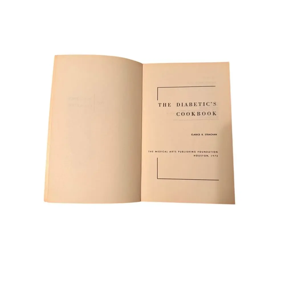 The Diabetic's Cookbook - Clarice B. Strachan Vintage